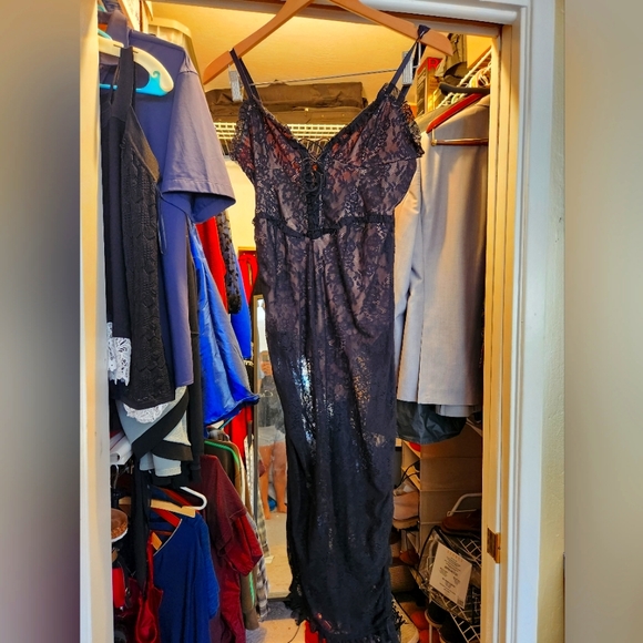 Black Lace Bodysuit Dress - Picture 3 of 6